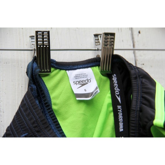 Speedo Blue and Neon Green HydroBRA One-Piece Swimsuit Women's Size 6 NEW - Picture 3 of 3